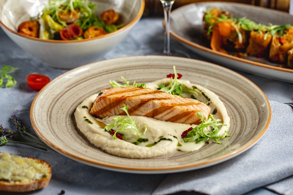 Sandacz z kremem porowym